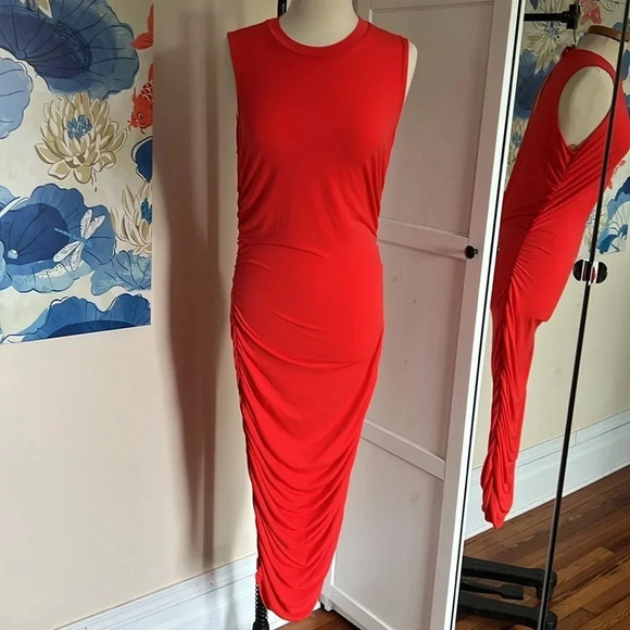 Catherine by Catherine Malandrio Bodycon Dress in "Redrum Orange" - Size L - Picture 1 of 9